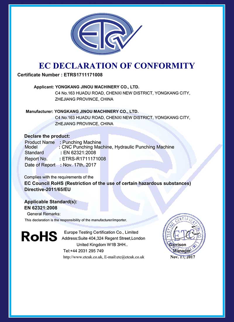 芜湖RoHS Certificate